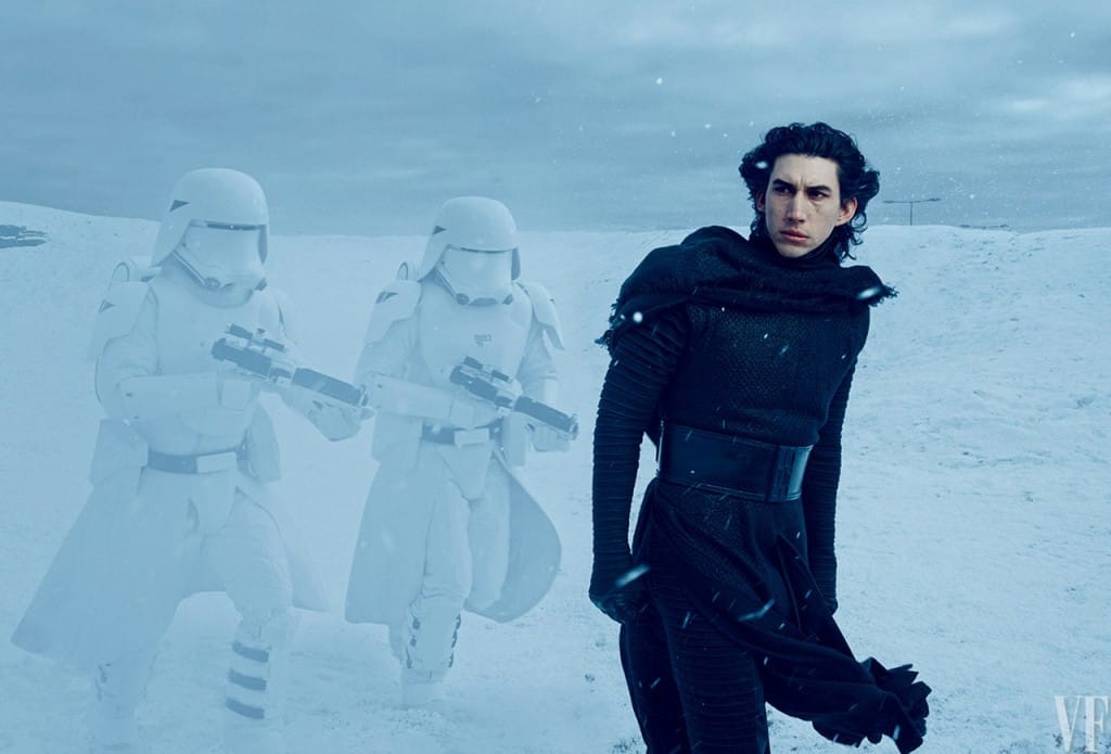 Kylo Ren is having fun in the snow