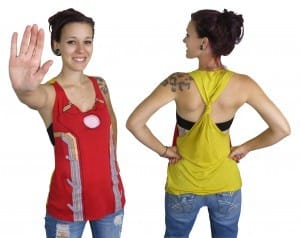 Iron Man Costume Tieback Womens Tank Top