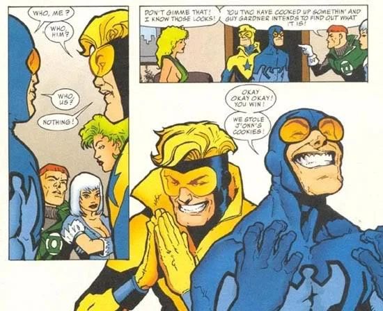 DC's practical jokers, Booster Gold and Blue Beetle!