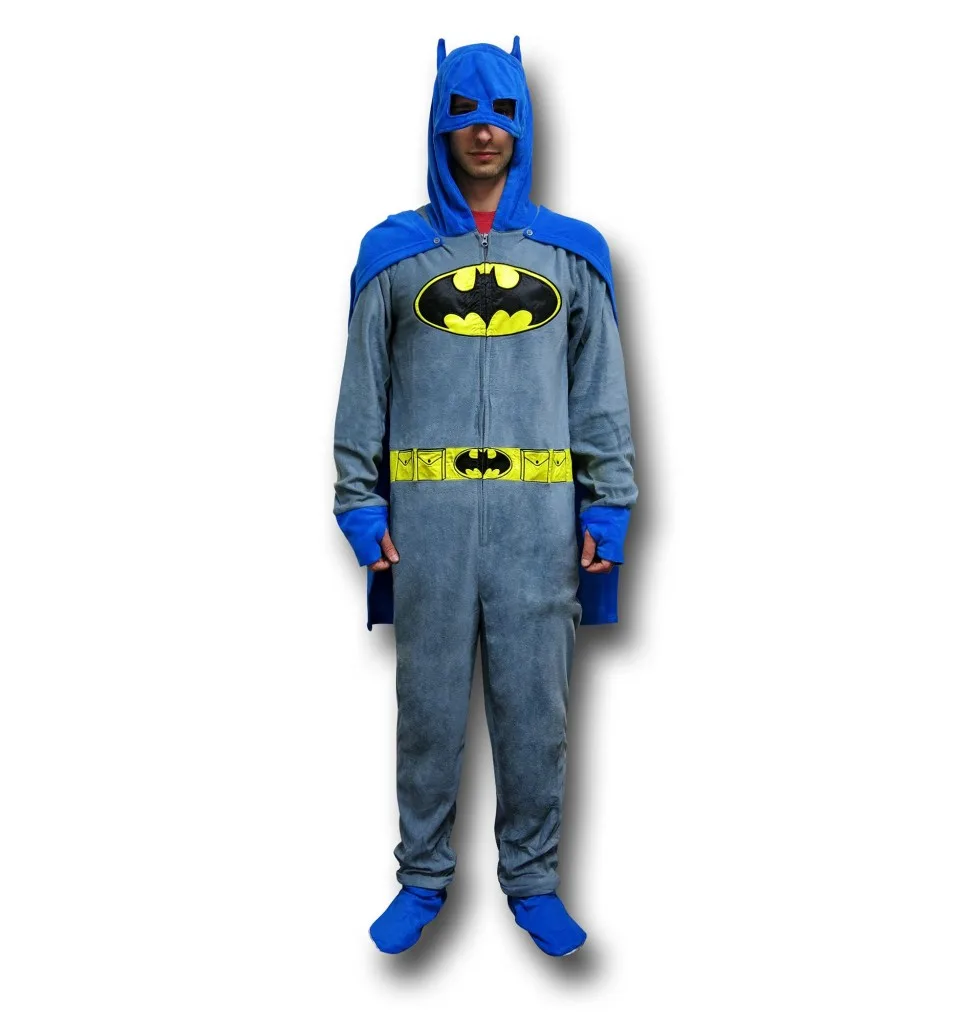 The Batman Gray Union Suit Pajamas w/Cape and Cowl reduced during the Black Weekend Sale!