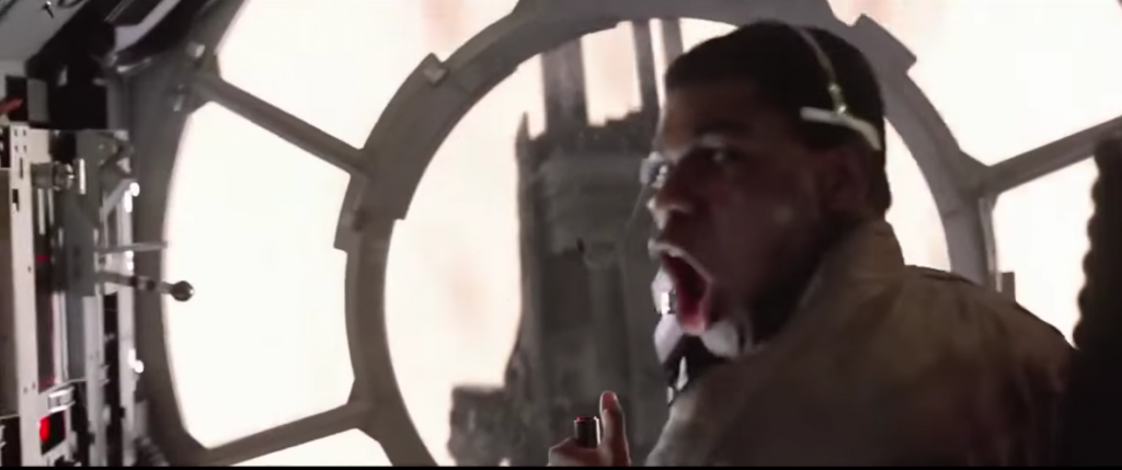 Finn getting cocky in the new Star Wars TV Spot.