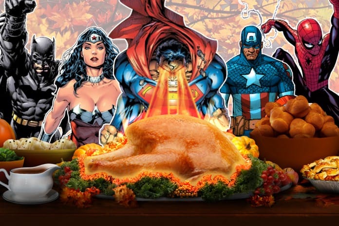 Superheroes celebrate Thanksgiving!