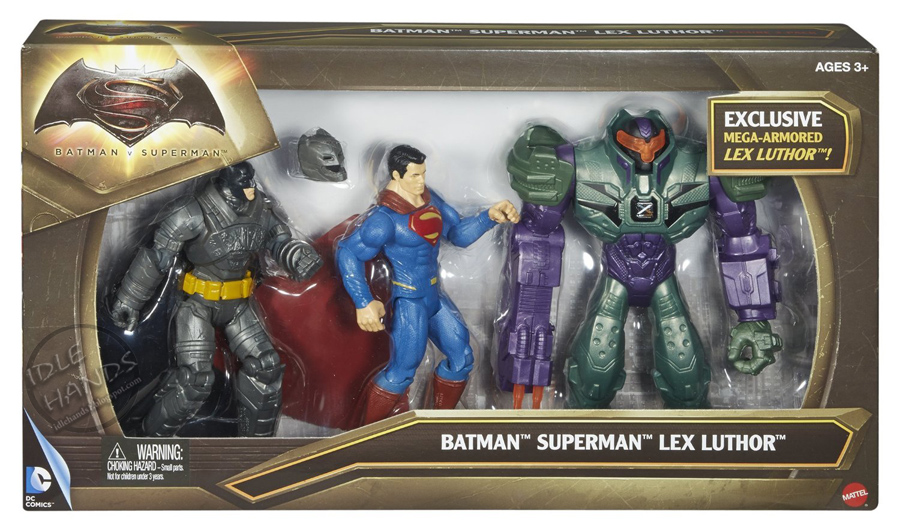 Mattel Batman v Superman Dawn of Justice Batman Superman Lex Luthor Figure 3-Pack 04