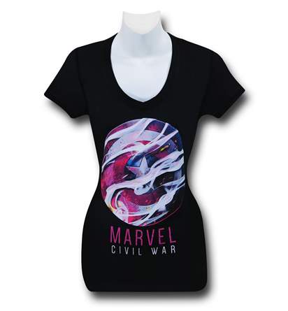 Marvel Civil War Women's V-Neck T-Shirt