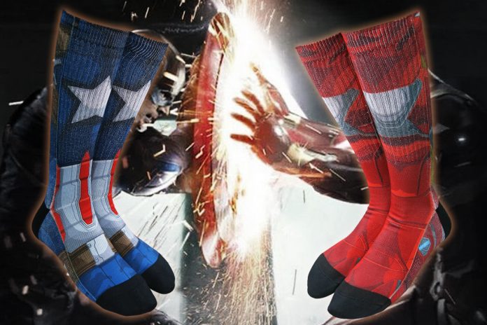 Check out These Captain America: Civil War Sublimated Socks!