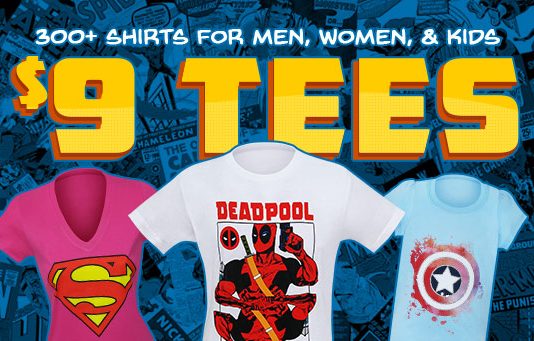 Superherostuff's $9 T-Shirt Sale!