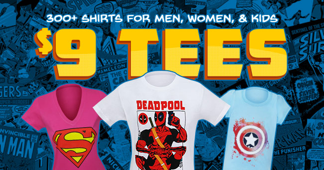 Superherostuff's $9 T-Shirt Sale!