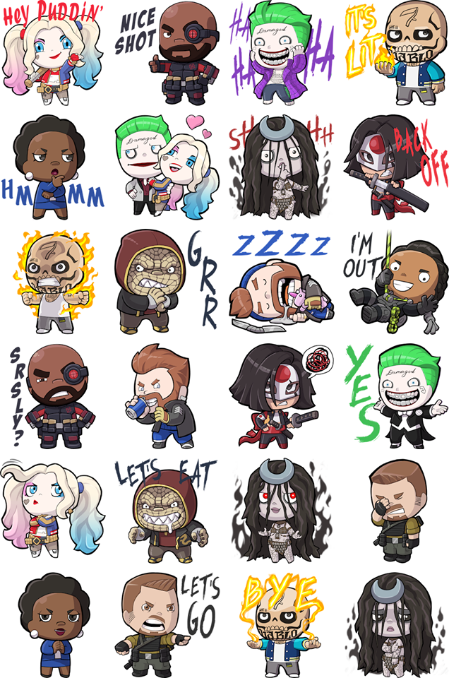 Facebook Suicide Squad Stickers