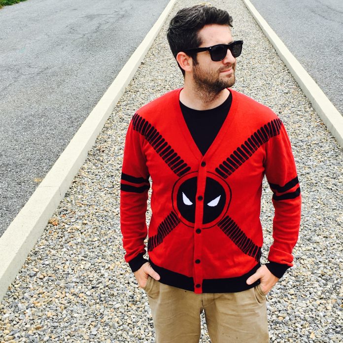 It's the Deadpool Symbol and Straps Men's Cardigan!