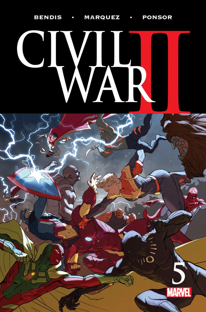 CIVIL WAR II #5 Pits Iron Man vs. Captain Marvel in All Out Grudge Match!