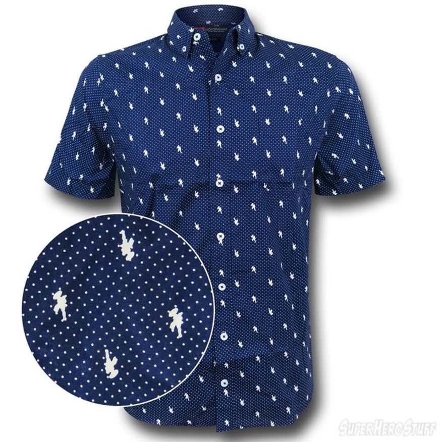 It's the Captain America Pin Dot Men's Button Down Shirt!