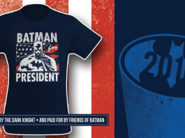 SHOW YOUR SUPPORT! Wear the T-Shirt and Write in Batman for President!